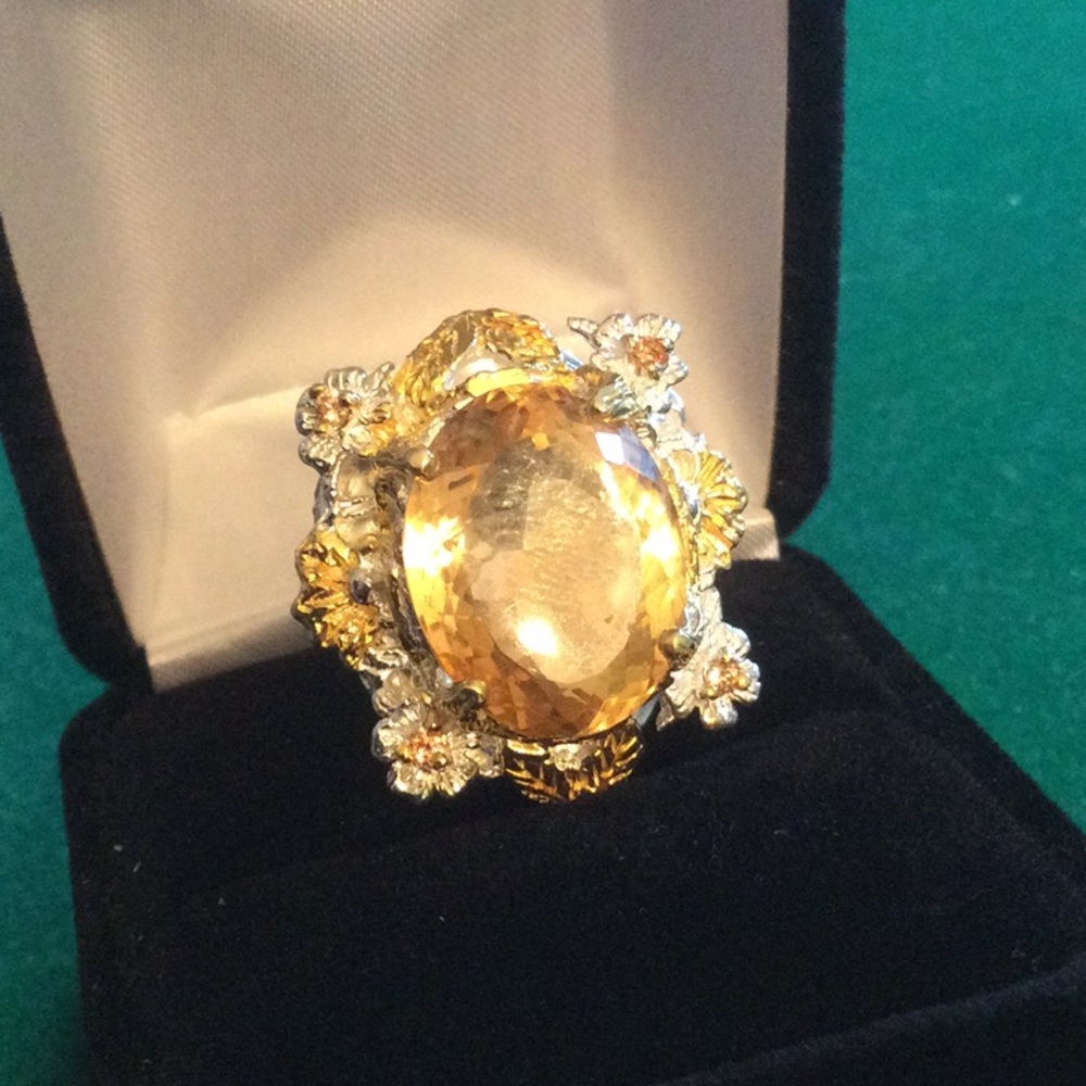 Amazing Genuine 20+ CTW Citrine, Custom made Ring - Picture 2 of 12